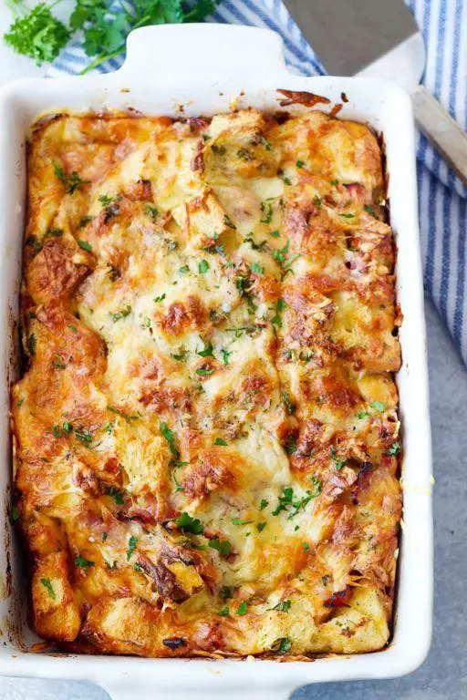 Ham and Swiss Cheese Bread Pudding