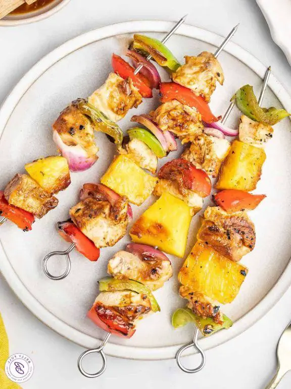 Hawaiian Chicken Kebabs with Bell Peppers