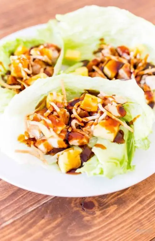 Hawaiian Chicken Lettuce Wraps