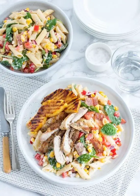 Hawaiian Chicken Pasta Salad