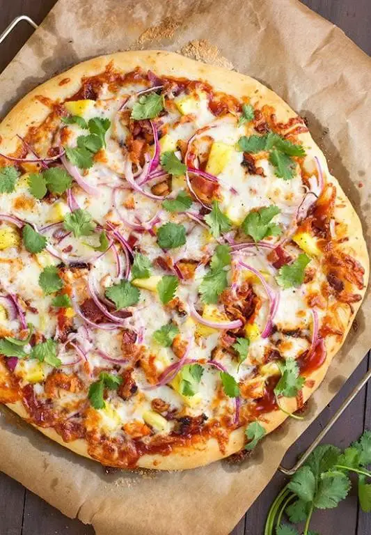 Hawaiian Chicken Pizza with BBQ Sauce