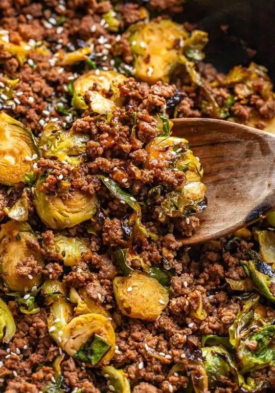 Healthy Beef and Brussels Sprouts Skillet