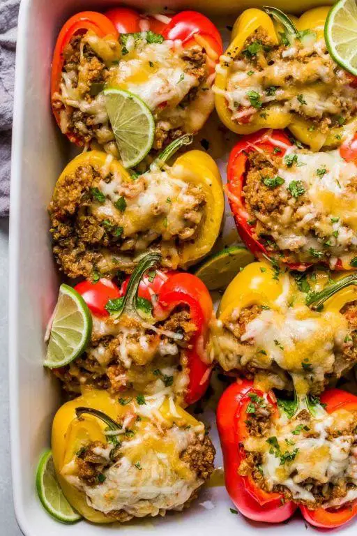 Healthy Beef and Quinoa Stuffed Peppers