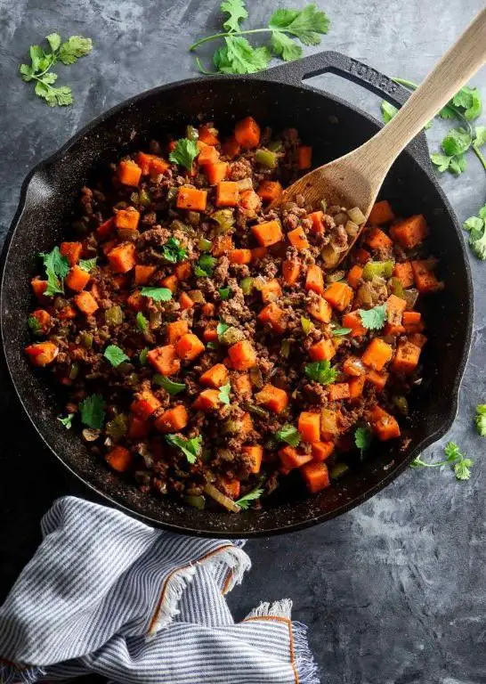 Healthy Beef and Sweet Potato Hash