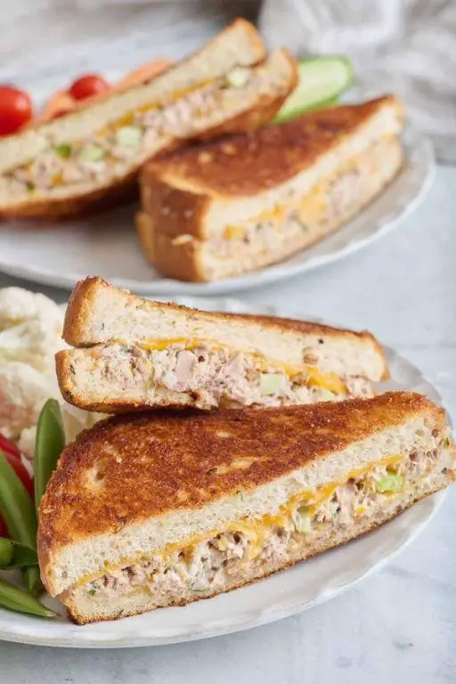 Healthy Tuna Melt on Whole Grain Bread