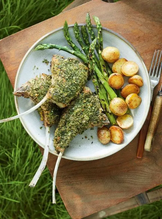 Herb-Crusted Lamb Shoulder Chops with Roasted Vegetables