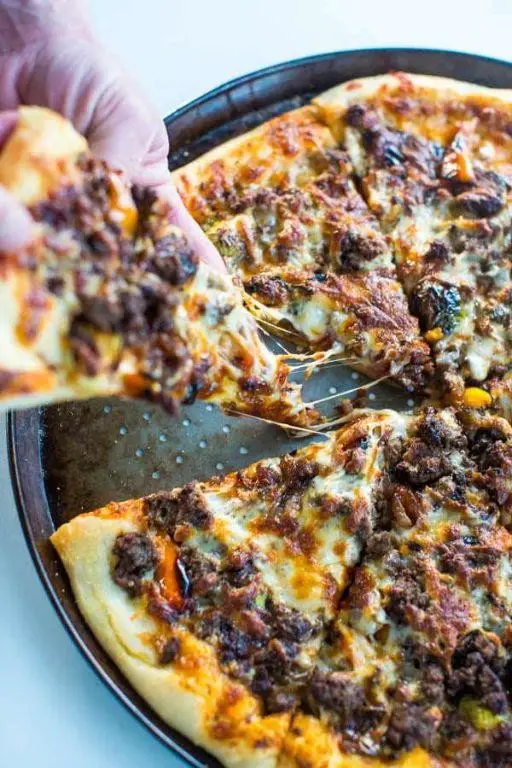 Homemade Beef Sausage Pizza