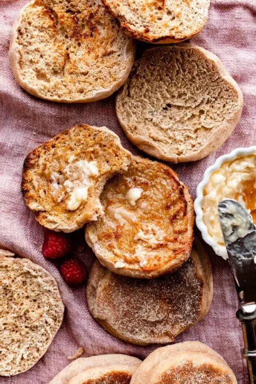 Homemade English Muffins with Honey Butter