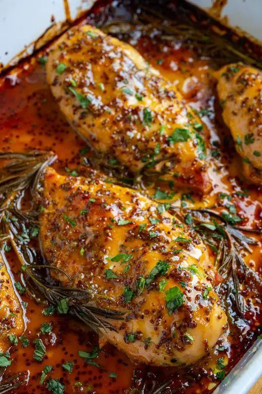 Honey Mustard Baked Chicken Breast with Dijon Sauce
