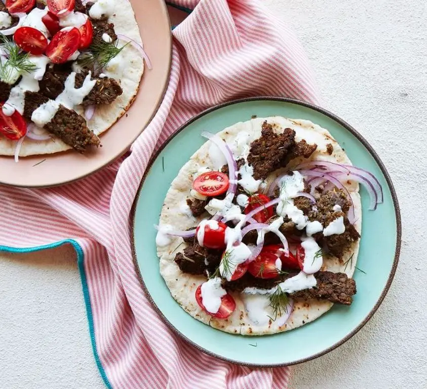 Impossible Gyros with Tzatziki Sauce