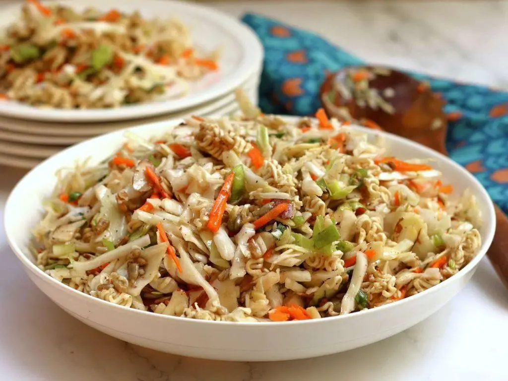 Japanese-Inspired Ramen Noodle Cole Slaw with Wasabi Dressing