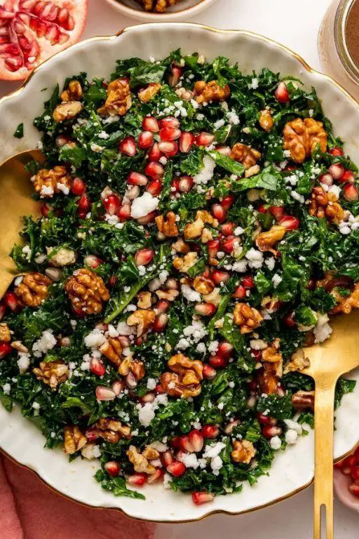 Kale Salad with Pomegranate and Almonds