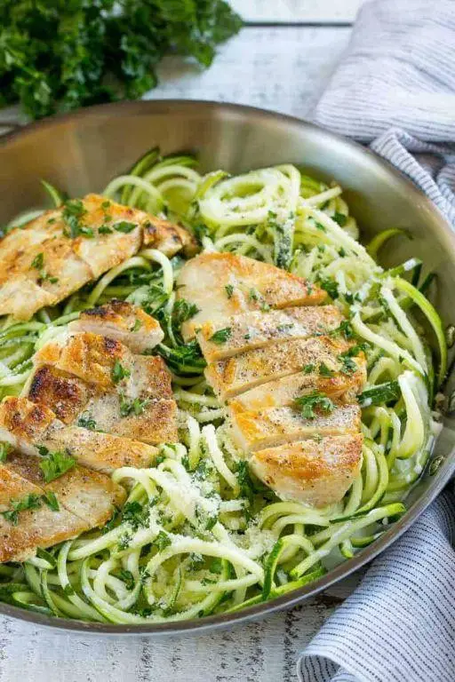 Keto Chicken Alfredo with Zucchini Noodles