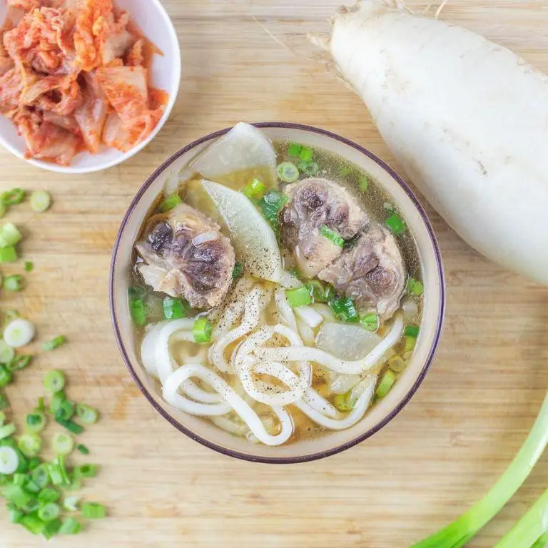 Korean Beef Noodle Soup with Radish