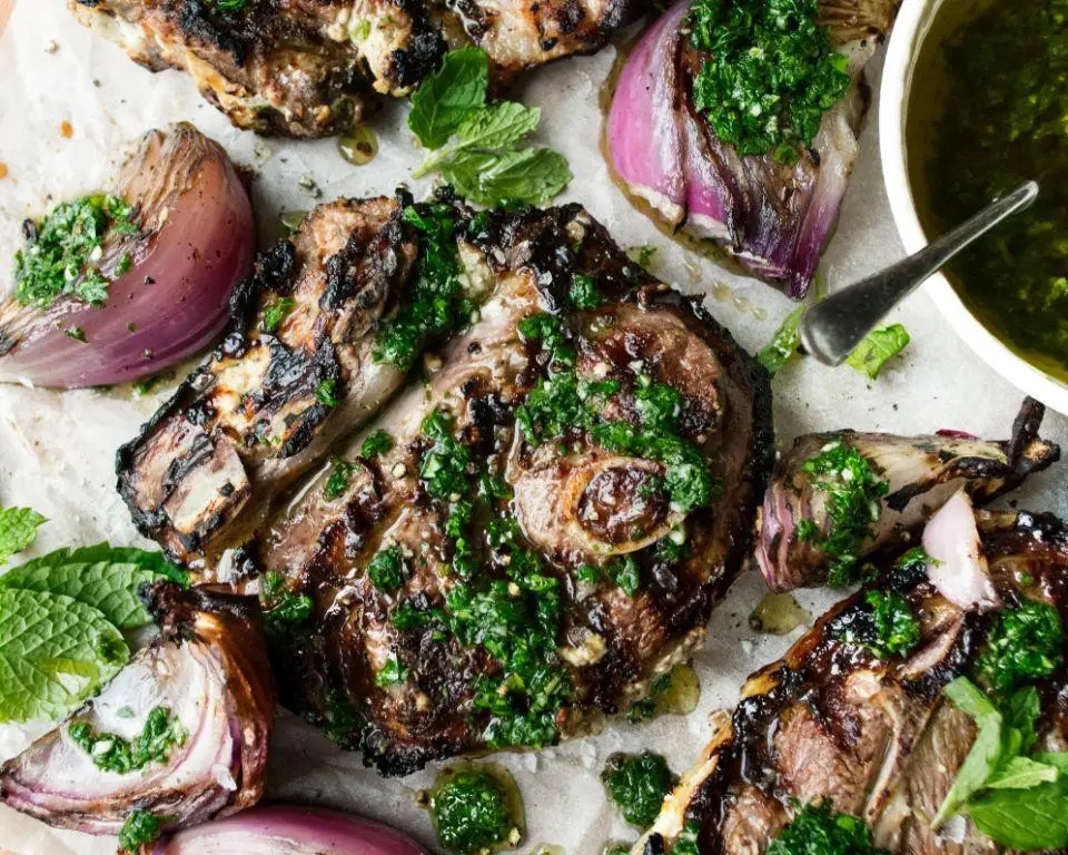 Lamb Shoulder Chops with Chimichurri Sauce