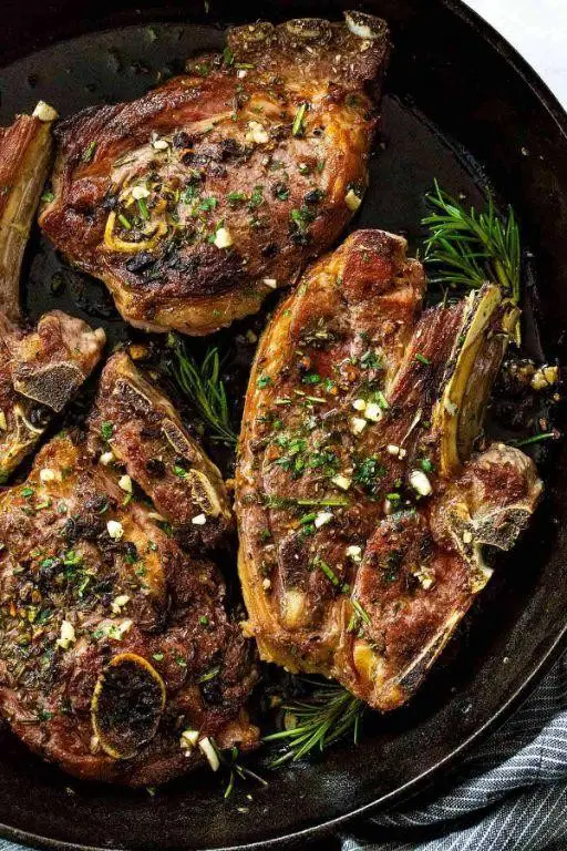Lamb Shoulder Chops with Roasted Garlic and Herbs