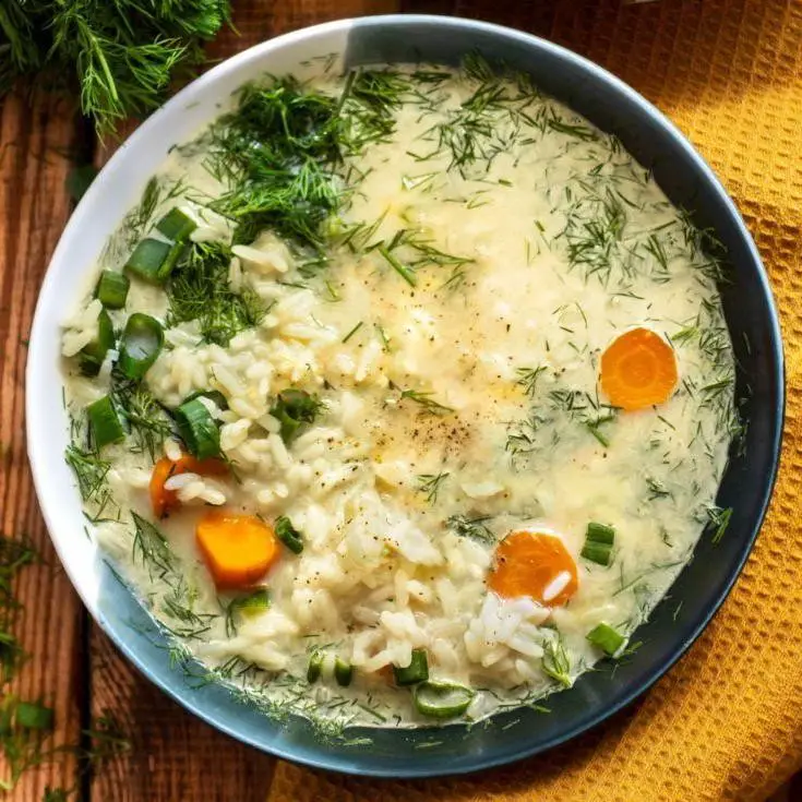 Lamb and Rice Soup with Dill