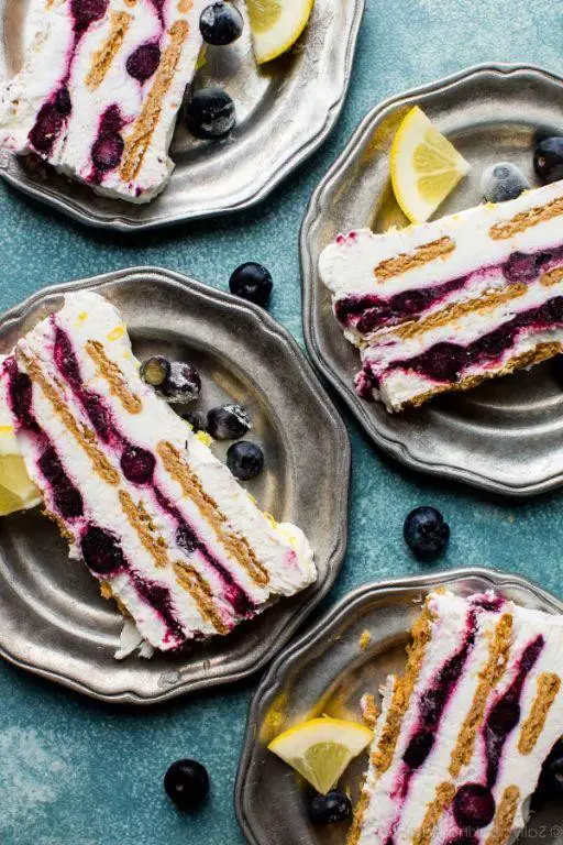 Lemon Blueberry Ice Cream Cake
