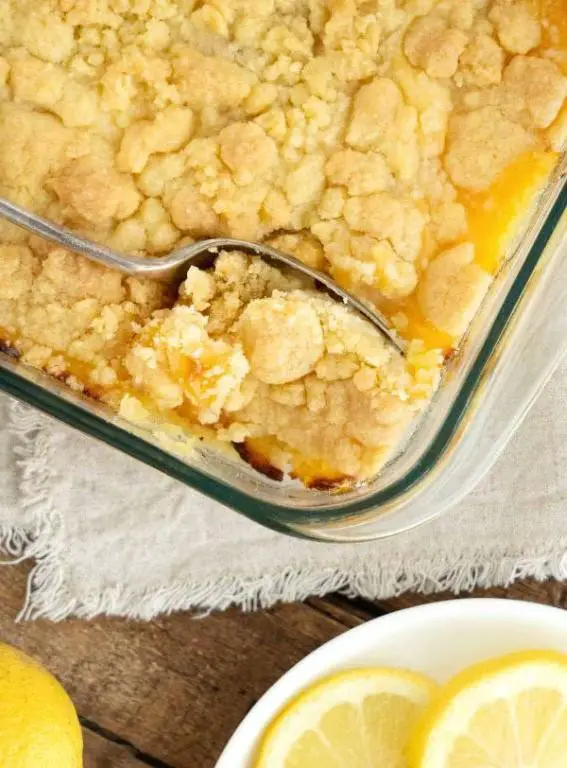 Lemon Cake Mix Cobbler