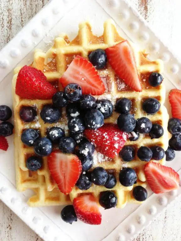 Lemon Cake Mix Waffles