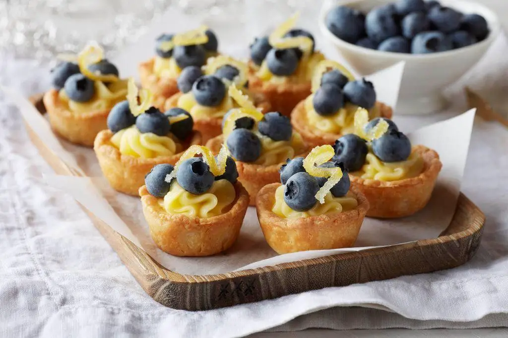 Lemon Curd and Blueberry Puff Pastry Shells