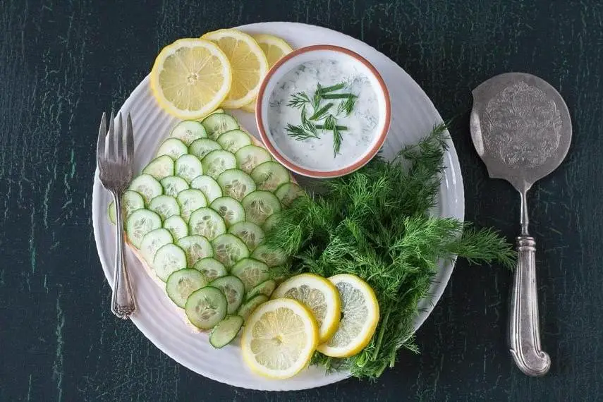 Light Poached Sole with Cucumber and Mint