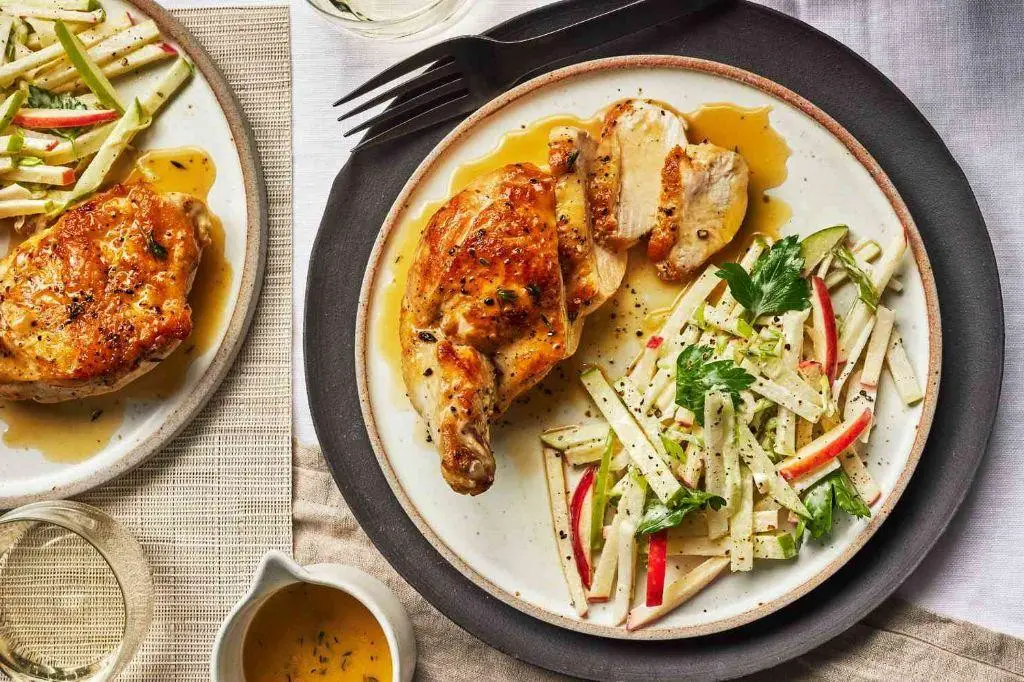 Maple Glazed Baked Chicken Breast with Apple Cider Sauce