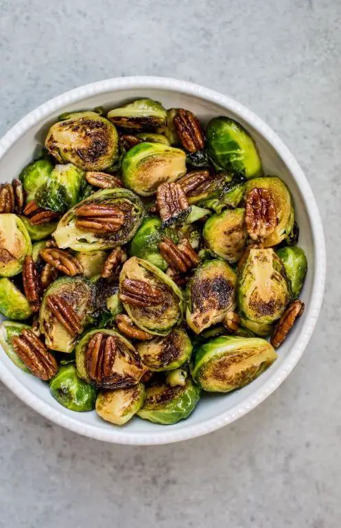Maple Glazed Brussel Sprouts with Pecans