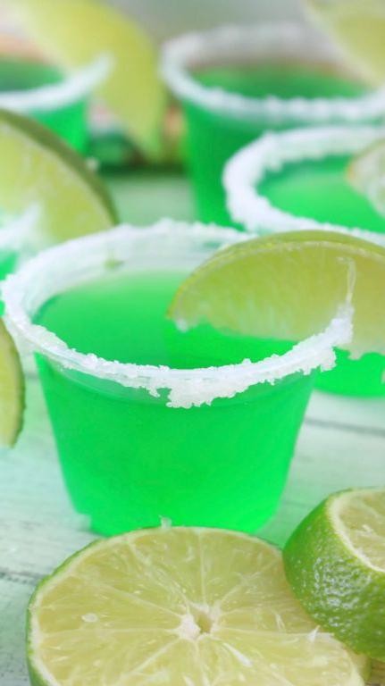 Margarita Jello Shots with Salt Rim