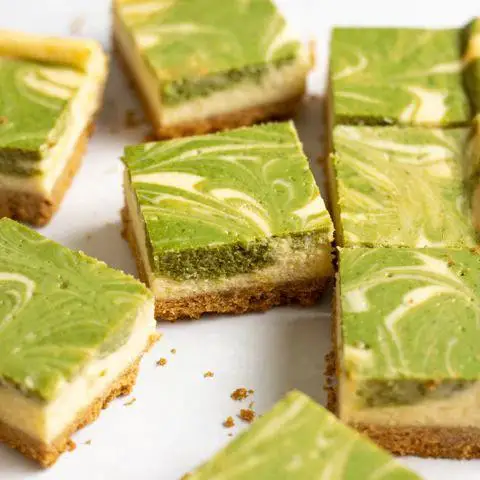 Matcha Green Tea Cheesecake Bars