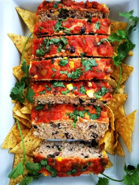 Mexican Chicken Meatloaf with Corn and Peppers
