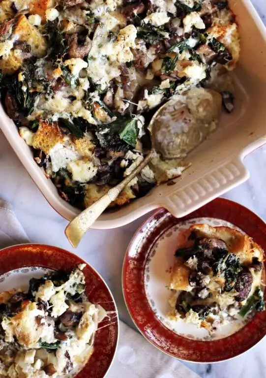 Mushroom and Thyme Savory Bread Pudding