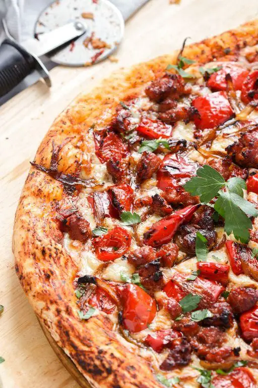 Neapolitan Pizza with Sausage and Peppers