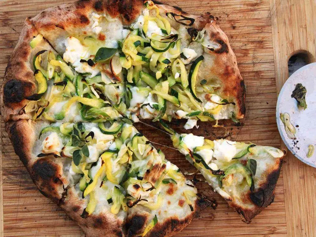 Neapolitan Pizza with Zucchini and Goat Cheese