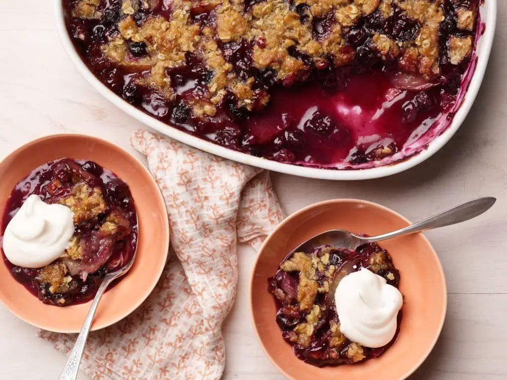 Nectarine and Blueberry Crumble