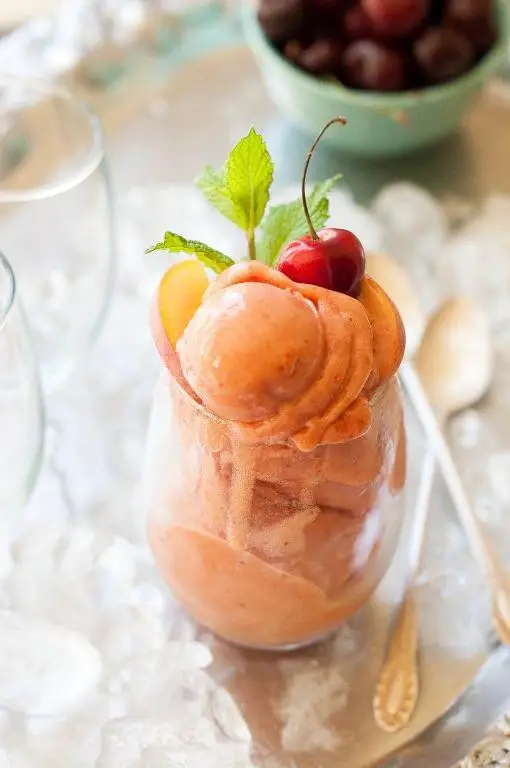 Nectarine and Mint Sorbet