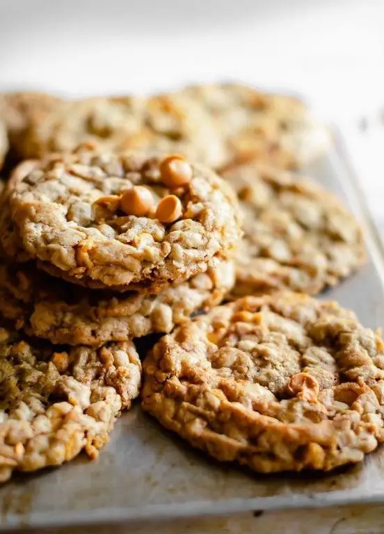 Oatmeal Butterscotch Cookies with Maple Syrup