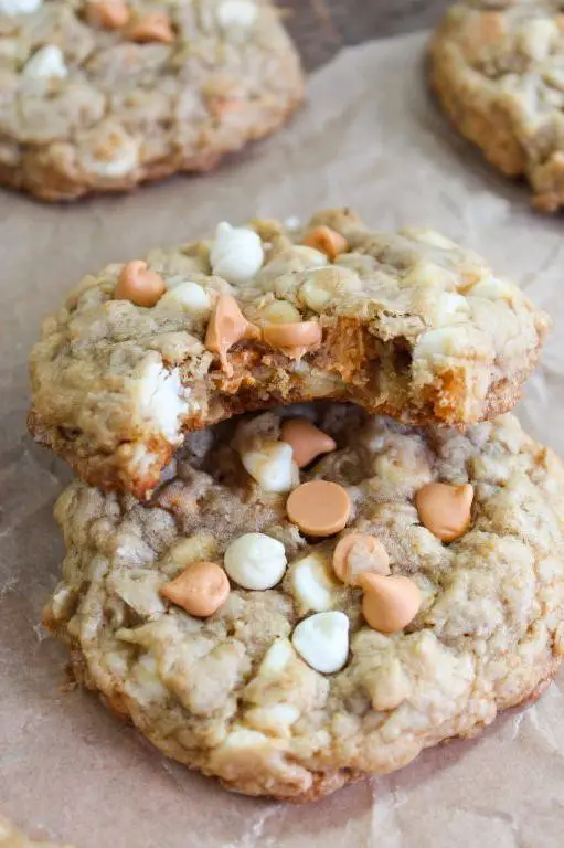 Oatmeal Butterscotch Cookies with White Chocolate