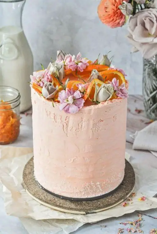 Orange Blossom and Rose Cake