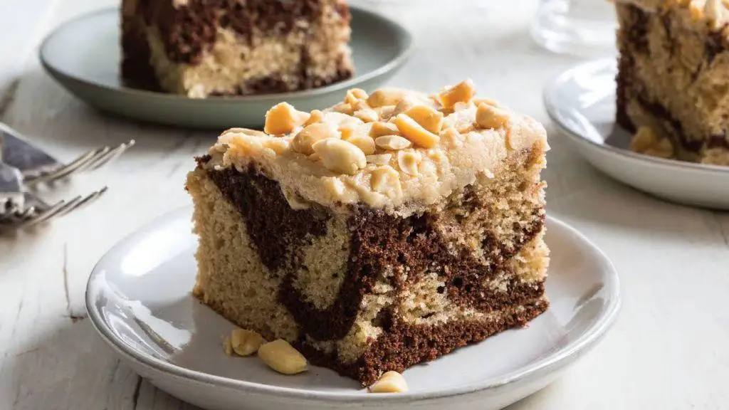 Peanut Butter and Chocolate Marble Cake