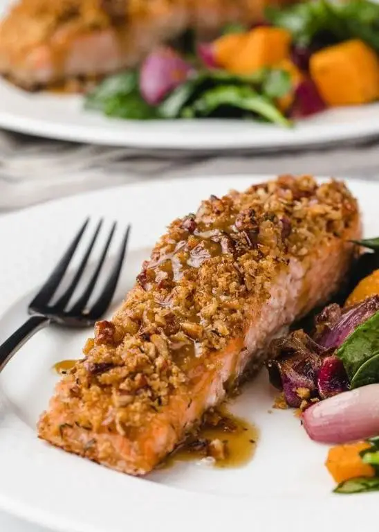 Pecan Crusted Salmon with Maple Glaze