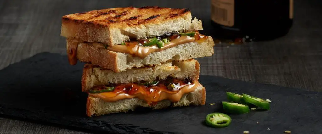 Pepper Jelly and Peanut Butter Sandwich
