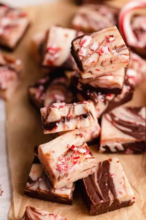 Peppermint Swirl Christmas Fudge