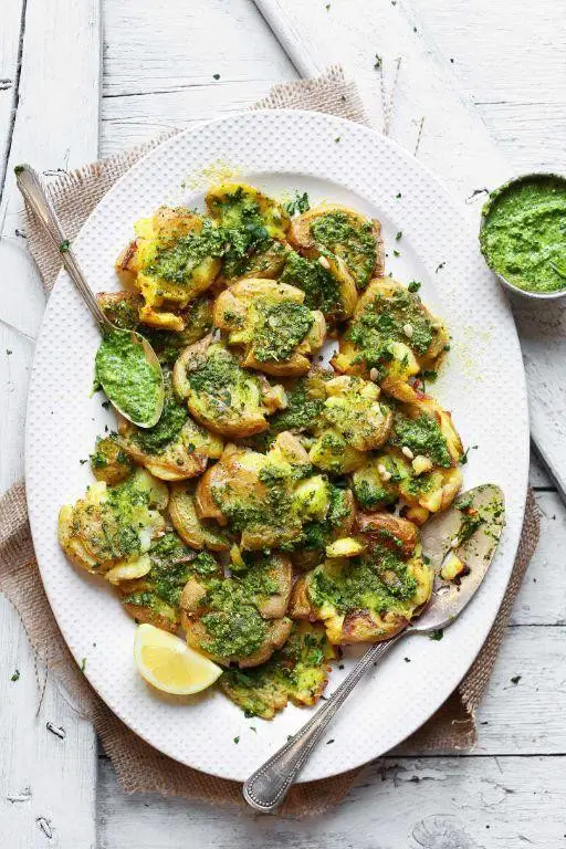 Pesto Smashed Potatoes