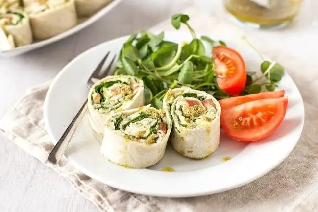 Pesto Veggie and White Bean Wrap