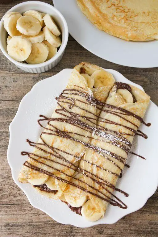 Phyllo Dough Breakfast Crepes with Nutella and Banana
