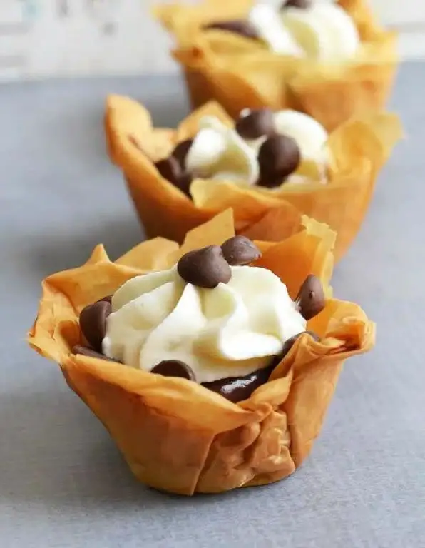 Phyllo Dough Breakfast Muffins with Chocolate Chips