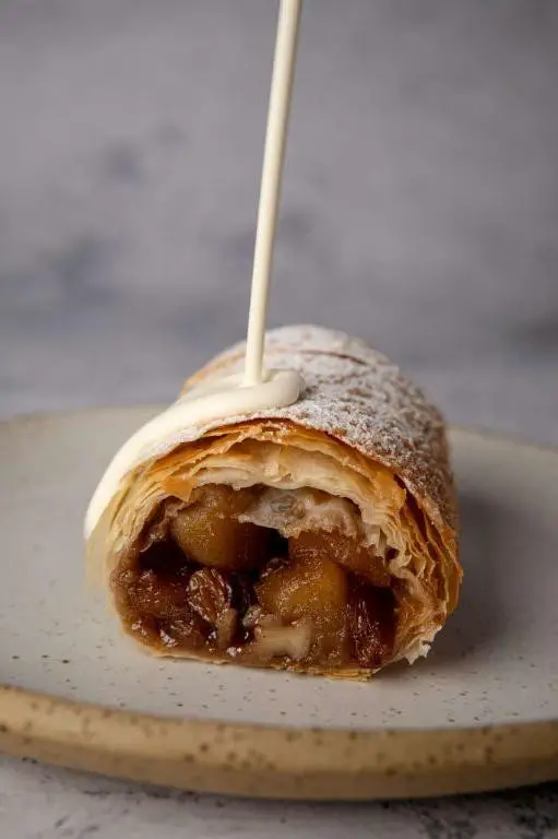 Phyllo Dough Breakfast Strudel with Apples and Walnuts