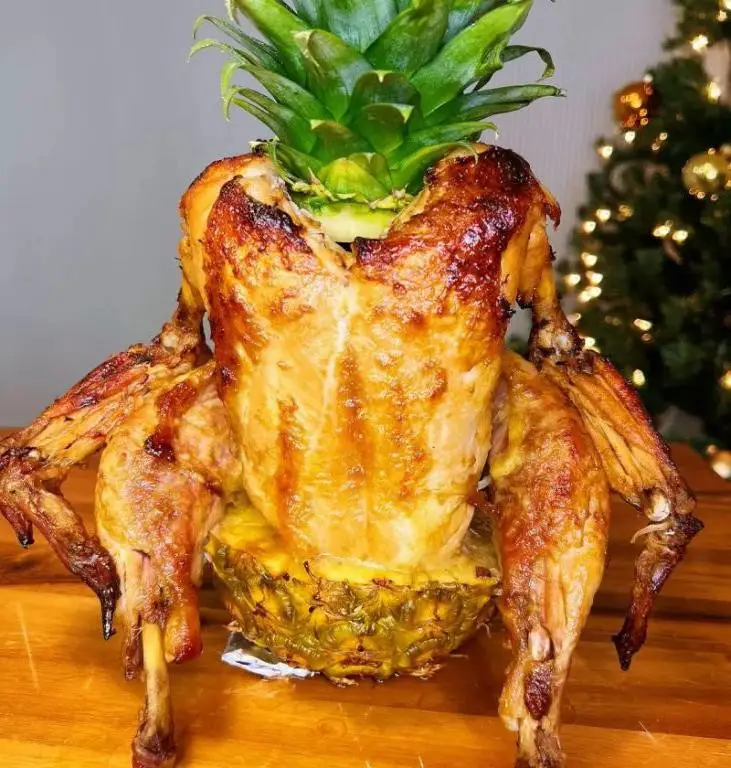 Pineapple Brined Whole Chicken