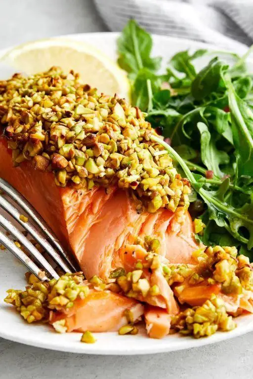 Pistachio Crusted Salmon with Honey Mustard Drizzle
